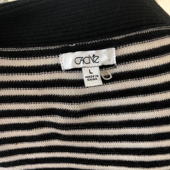 Women’s Cach’e Knitted Striped Sweater Cardigan - Picture 5 of 6